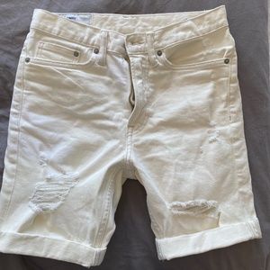 H&M Cream Denim Shorts